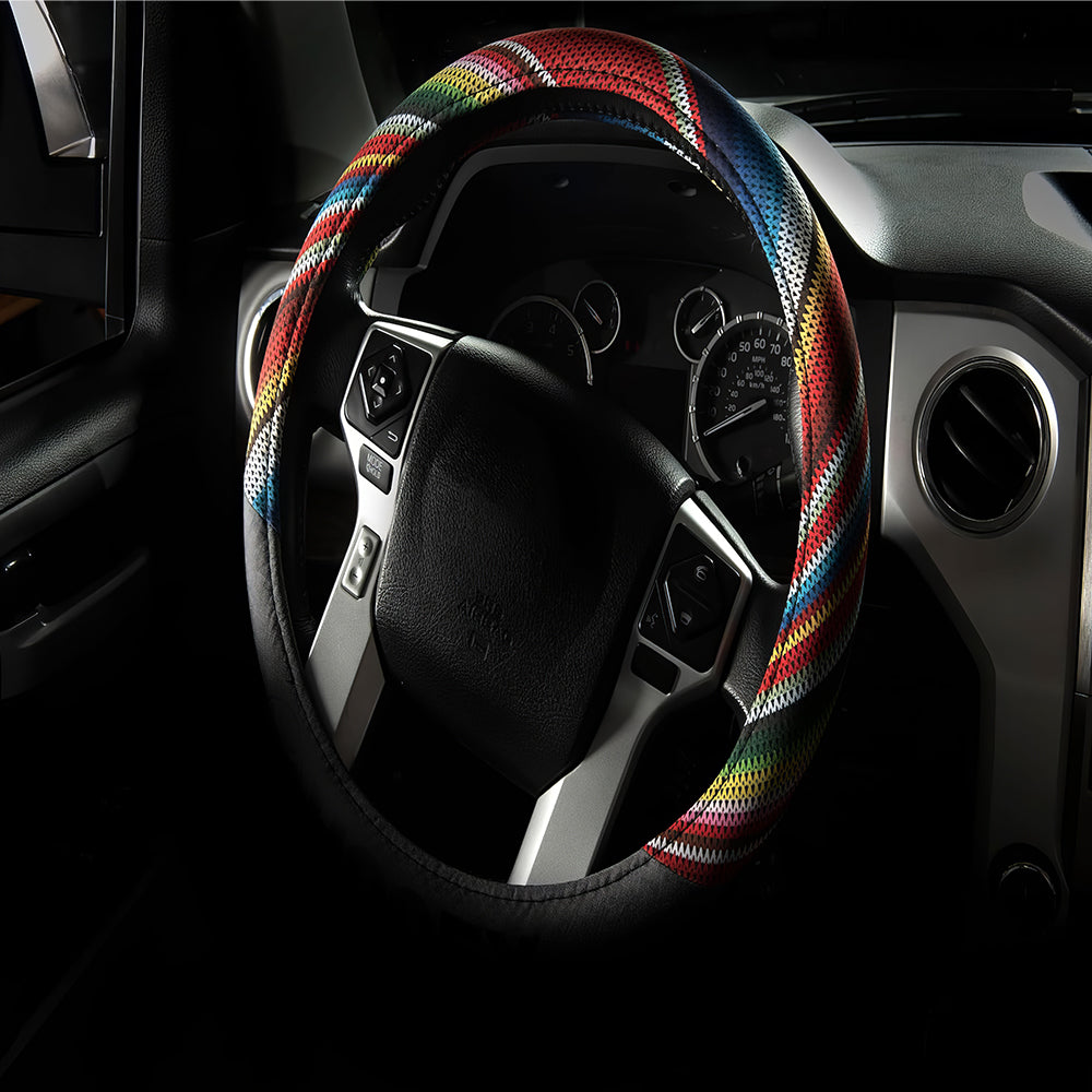 Universal Steering Wheel Cover, 15"-15.5", Durable Polyester, Easy Install