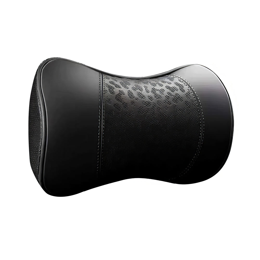 2-Pack Leather Car Neck Pillows, Memory Foam Cervical Support, Red
