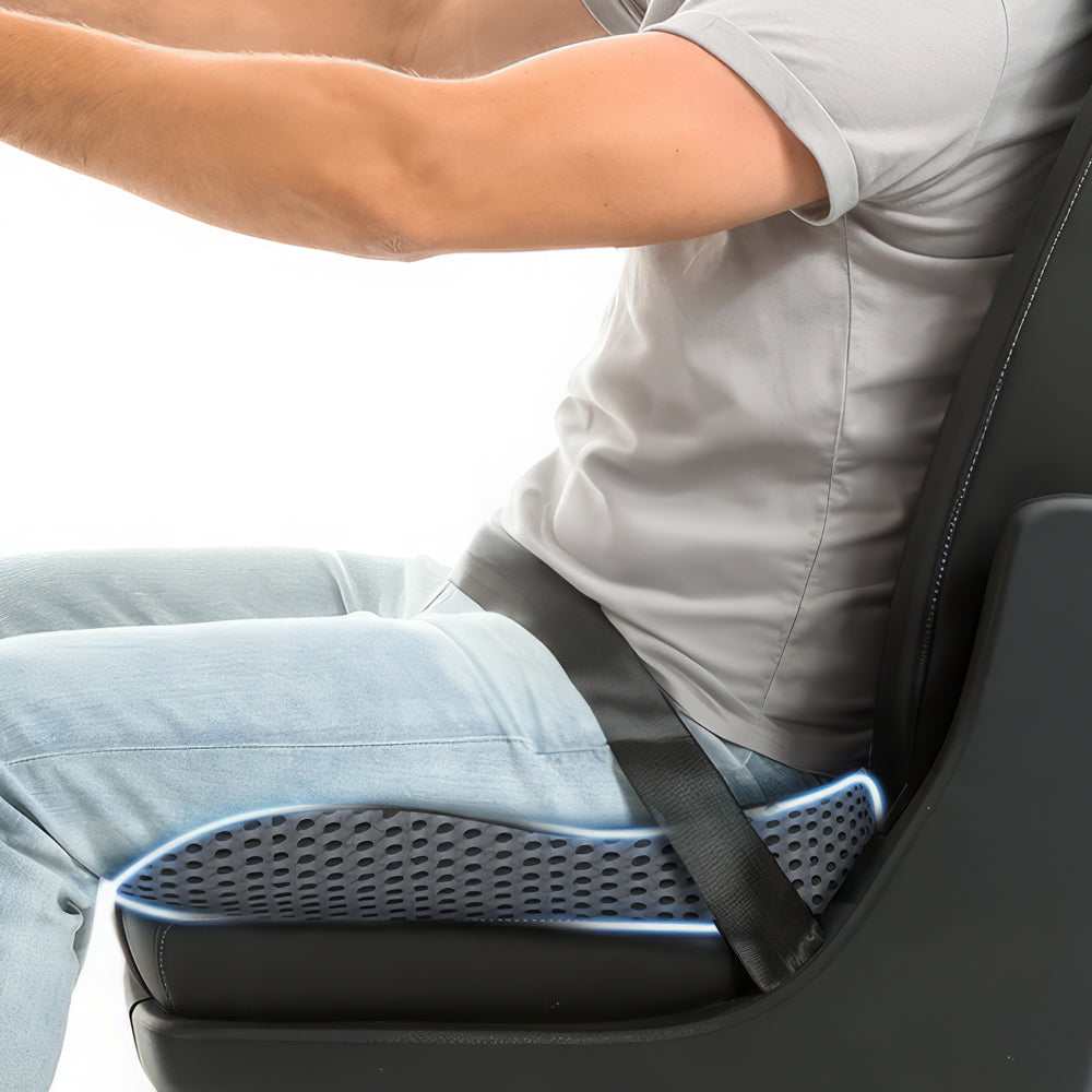 Ergonomic Wedge Car Seat Cushion, U-Shaped Memory Foam for Tailbone & Back Pain Relief