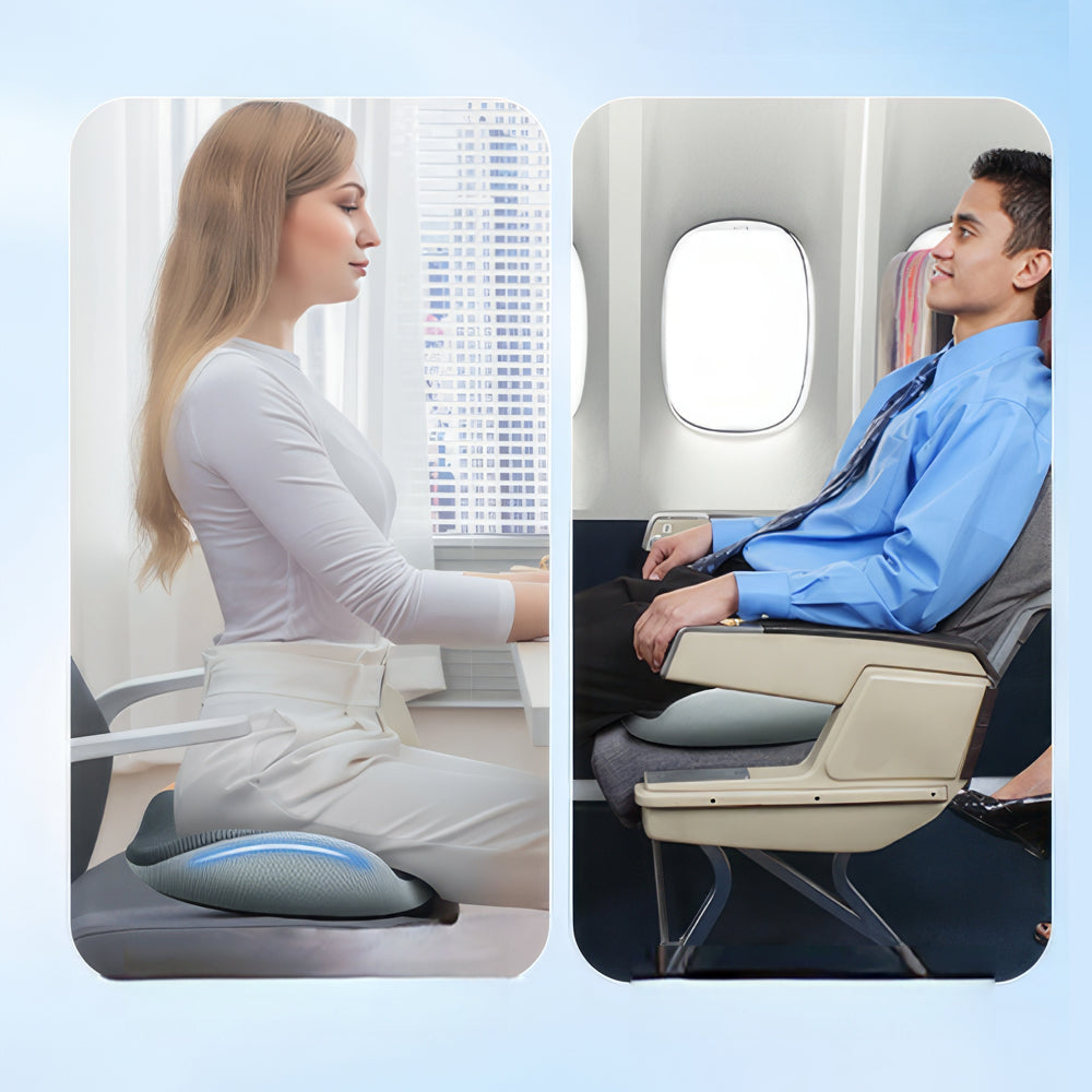 X-Large Memory Foam Car Seat Cushion for Back, Hip & Tailbone Pain Relief