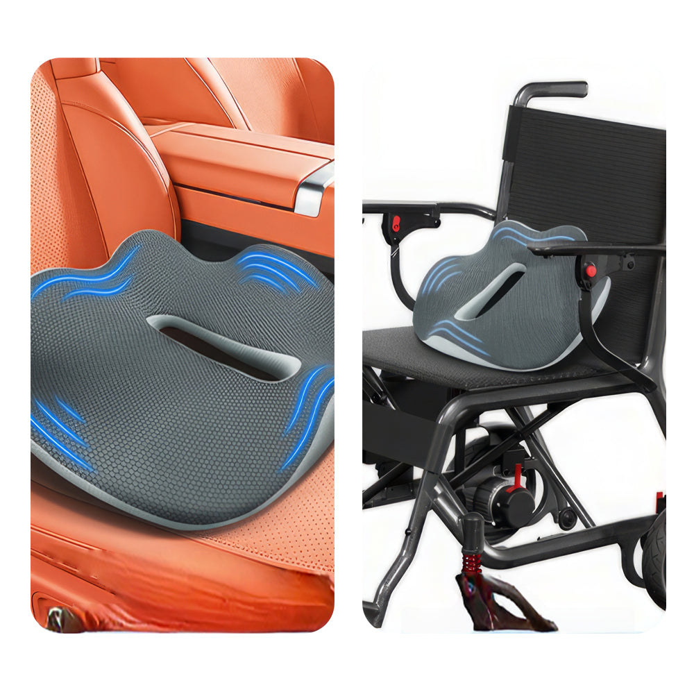 X-Large Memory Foam Car Seat Cushion for Back, Hip & Tailbone Pain Relief