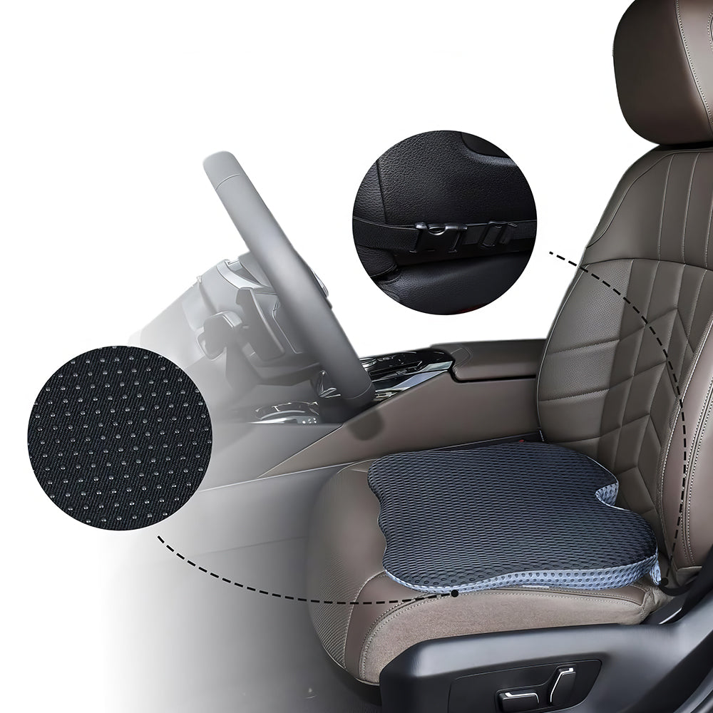Soft Memory Foam Wedge Car Seat Cushion for Driving & Back Support