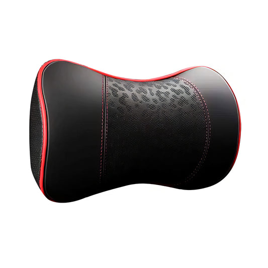 2-Pack Leather Car Neck Pillows, Memory Foam Cervical Support, Red